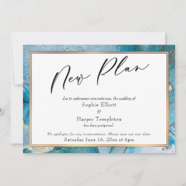 "New Plan" Aquamarin & Gold Tinte Hochzeitskarte a Einladung