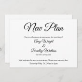 "New Plan" Elegante Hinausgezögerte Hochzeitsankün Einladung (Vorne/Hinten)