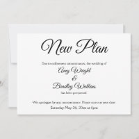 "New Plan" Elegante Hinausgezögerte Hochzeitsankün
