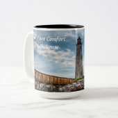 New Point Comfort Lighthouse - Mobjack Bay Zweifarbige Tasse (Vorderseite Links)