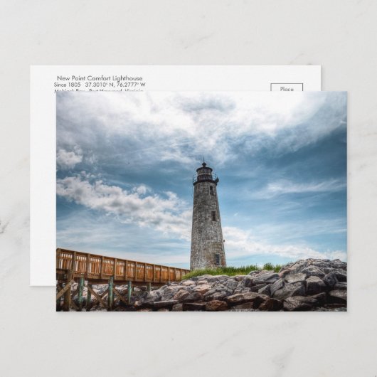 New Point Comfort Lighthouse Port Haywood, VA Postkarte (Vorne/Hinten)