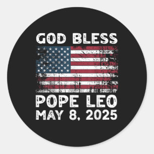 New Pope Leo Us God Bless Pope Leo American Pope Runder Aufkleber