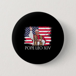 New Pope Leo Xiv Robert American Flag Button
