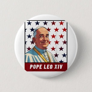 New Pope Leo Xiv Robert American Flag Button