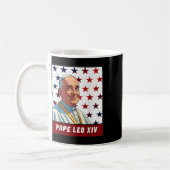 New Pope Leo Xiv Robert American Flag Kaffeetasse (Links)