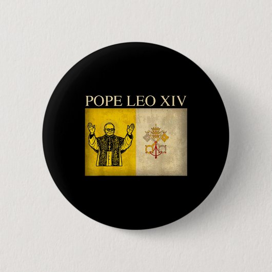 New Pope Leo Xiv Robert Francis Prevost Vatican Fl Button (Vorderseite)
