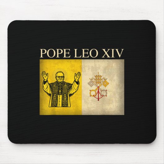 New Pope Leo Xiv Robert Francis Prevost Vatican Fl Mousepad (Vorne)