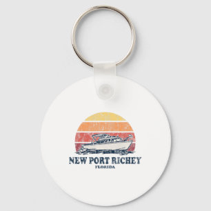 New Port Richey Fl Vintag Bootfahren 70er Retro Bo Schlüsselanhänger