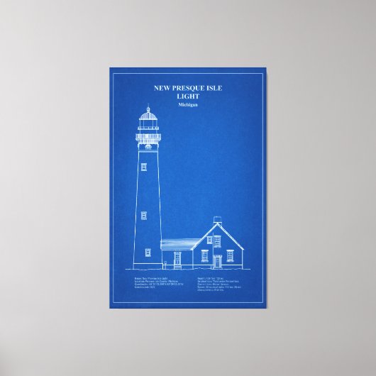 New Presque Isle Lighthouse - Michigan - AD Leinwanddruck (Vorderseite)