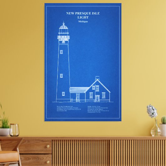 New Presque Isle Lighthouse - Michigan - AD Leinwanddruck (Insitu (Wohnzimmer))