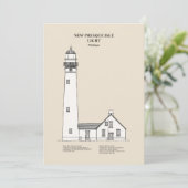 New Presque Isle Lighthouse - Michigan - SBD Dankeskarte (Stehend Vorderseite)