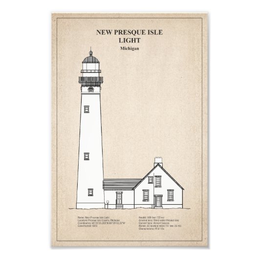 New Presque Isle Lighthouse - Michigan - SBD Fotodruck (Vorne)