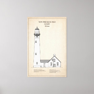 New Presque Isle Lighthouse - Michigan - SBD Leinwanddruck