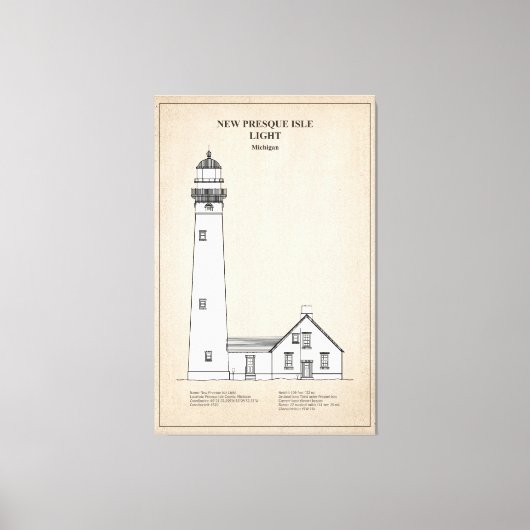 New Presque Isle Lighthouse - Michigan - SBD Leinwanddruck (Vorderseite)
