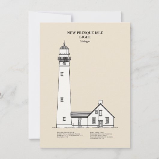 New Presque Isle Lighthouse - Michigan - SBD Mitteilungskarte (Vorderseite)