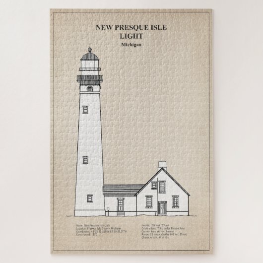 New Presque Isle Lighthouse - Michigan - SBD Puzzle (Vertikal)