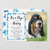 New Puppy - New Pet - Blue Boy Dog Birthday Puppy Ankündigung (Vorne/Hinten)