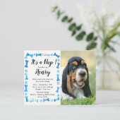 New Puppy - New Pet - Blue Boy Dog Birthday Puppy Ankündigungspostkarte (Stehend Vorderseite)