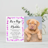 New Puppy - Pink Girl New Pet - Hund Birthday Pupp Ankündigung (Stehend Vorderseite)