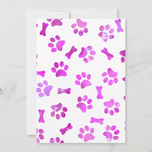 New Puppy - Pink Girl New Pet - Hund Birthday Pupp Einladung (Rückseite)