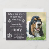New Puppy - Rustic Pet Foto Chalkboard Puppy Ankündigung (Vorderseite)