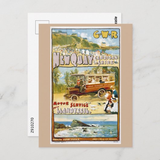 New Quay, Ceredigion, Wales, Travel Postkarte (Vorne/Hinten)