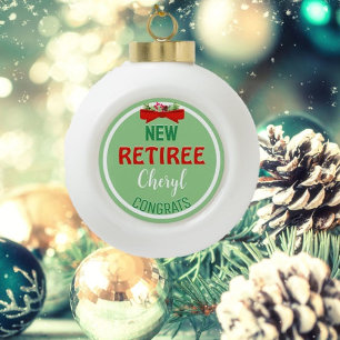 New Retiree Custom Weihnachtsschmuck Keramik Kugel-Ornament