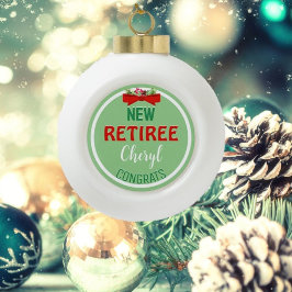New Retiree Custom Weihnachtsschmuck Keramik Kugel-Ornament