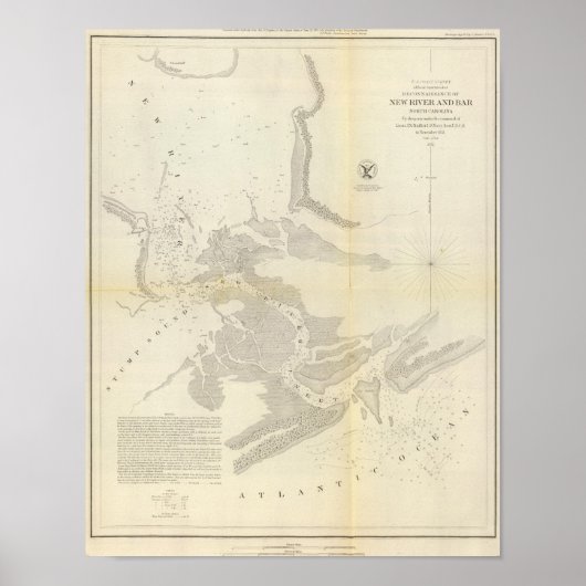 New River & Bar, NC Poster (Vorne)