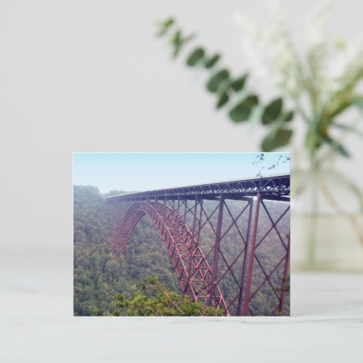 New River Gorge Bridge Postkarte (Stehend Vorderseite)
