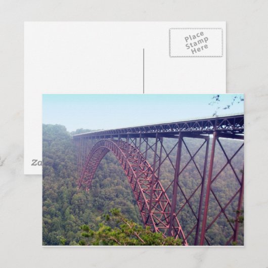 New River Gorge Bridge Postkarte (Vorne/Hinten)