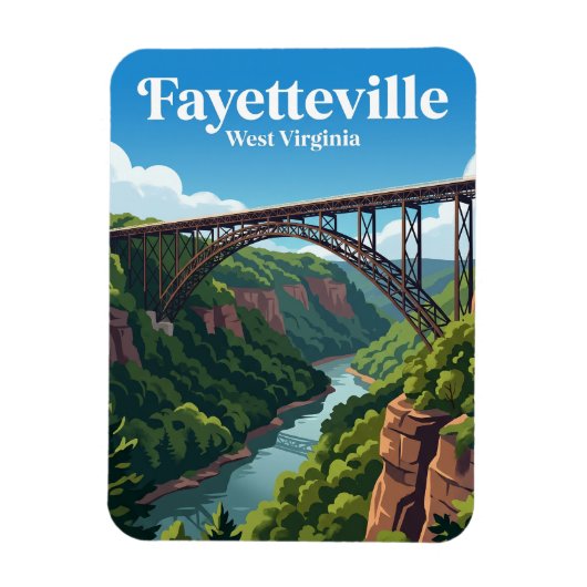 New River Gorge Bridge USA Magnet (Vertikal)