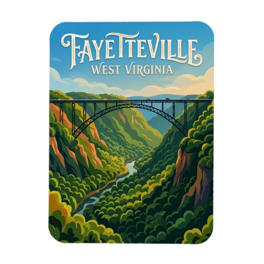 New River Gorge Bridge USA Magnet (Vertikal)