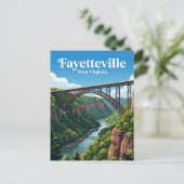 New River Gorge Bridge USA Postkarte (Stehend Vorderseite)