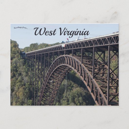New River Gorge Bridge West Virginia Postkarte (Vorderseite)