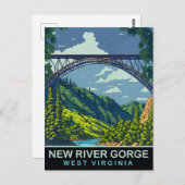 New River Gorge, Bridge, WV, Travel Postkarte (Vorne/Hinten)