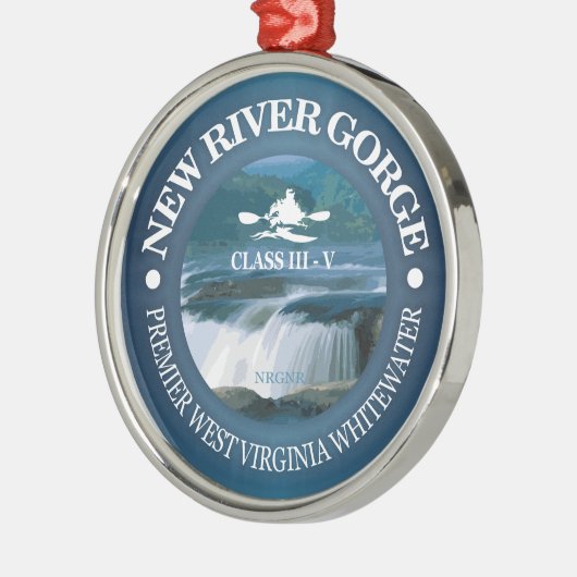 New River Gorge (c) Silbernes Ornament (Links)