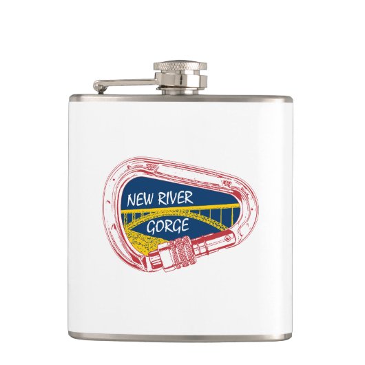 New River Gorge Klettern Carabiner Flachmann (Vorderseite)