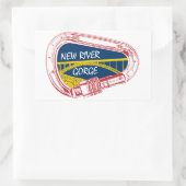 New River Gorge Klettern Carabiner Rechteckiger Aufkleber (Tasche)