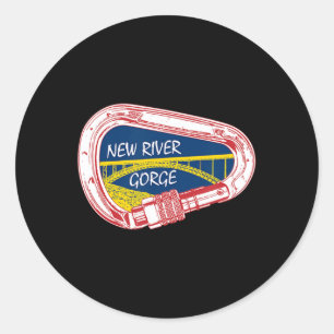 New River Gorge Klettern Carabiner Runder Aufkleber