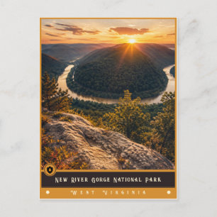 New River Gorge National Park   Antik Postkarte