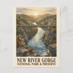 New River Gorge National Park Bridge Reise Postkarte