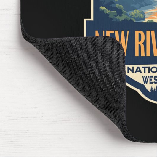 New River Gorge National Park Illustration Retro B Mousepad (Ecke)