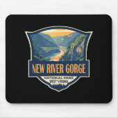 New River Gorge National Park Illustration Retro B Mousepad (Vorne)