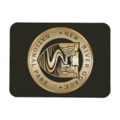 New River Gorge Nationalpark Golden Emblem Magnet (Horizontal)