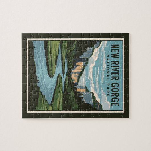 New River Gorge Nationalpark Minimal Illustration Puzzle (Horizontal)