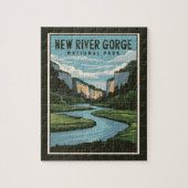 New River Gorge Nationalpark Minimal Illustration Puzzle (Vertikal)