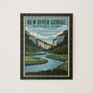 New River Gorge Nationalpark Minimal Illustration Puzzle