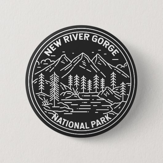 New River Gorge Nationalpark Monoline Button (Vorderseite)