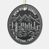 New River Gorge Nationalpark Monoline Keramik Ornament (Links)